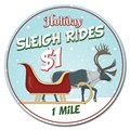 Signmission Corrugated Plastic Sign With Stakes 24in Circular-Sleigh Rides C-24-CIR-WS-Sleigh Rides